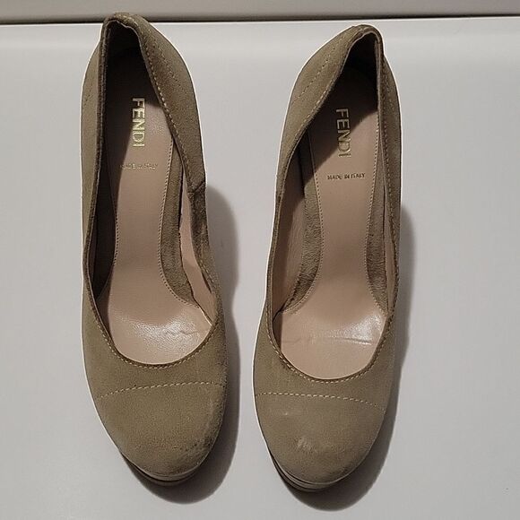 Fendi Suede Nubuck Stilleto Platform Pumps SZ 40 - Picture 3 of 14